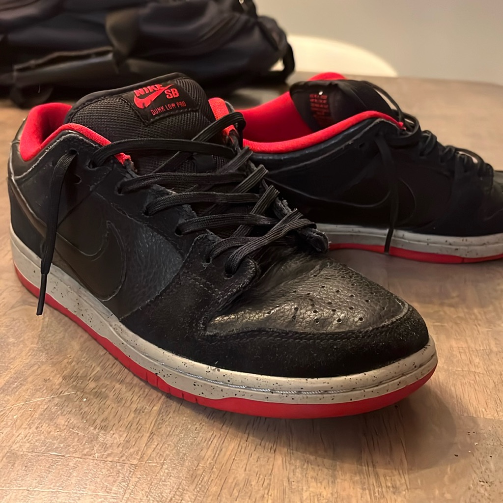 Nike Dunk Low Pro Black Red Cement Men’s Size 8